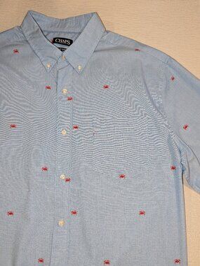 Chaps Easy Care Red Crab Print Short-Sleeve Shirt
